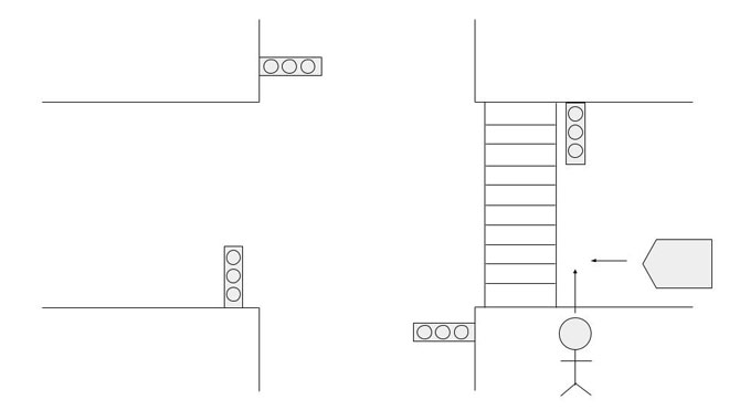 横断歩道の手前での事故